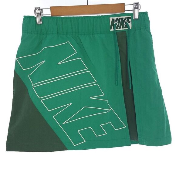 Nike Green Tracksuit Drawstring Waist Skirt Size M Loose Fit FD6946 365 - Picture 1 of 11